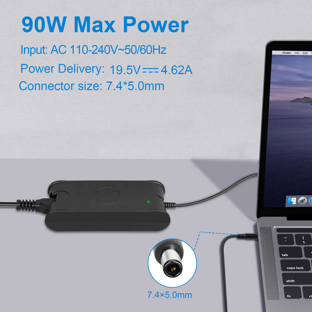 90W AC Adapter Charger for Dell Latitude E6400, E6410, E5450, E5470, E7240, E7280