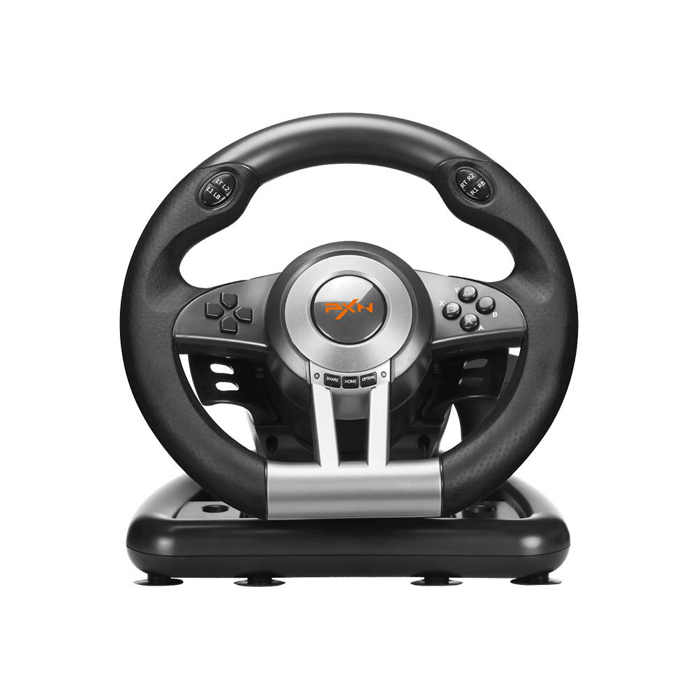 REAL DRIVING Steering Wheel and Pedal Set for Xbox One, PS3, PS4, and Nintendo Switch Racing