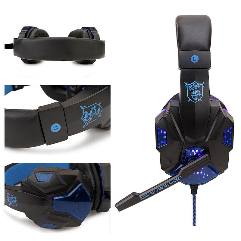 3.5mm Gaming Headset with Mic for PS5, PS4, PC, Xbox One - Stereo Bass Surround Sound