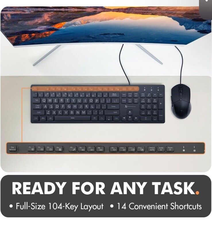 Backlit USB Wired Computer Keyboard with 104 Keys
