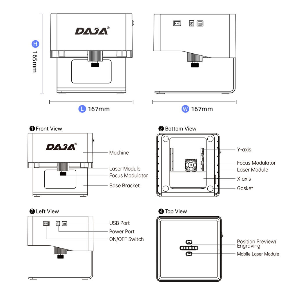 DAJA DJ6 Laser Engraver DIY Marking Tool for Wood, Ceramics, and Metal Carving