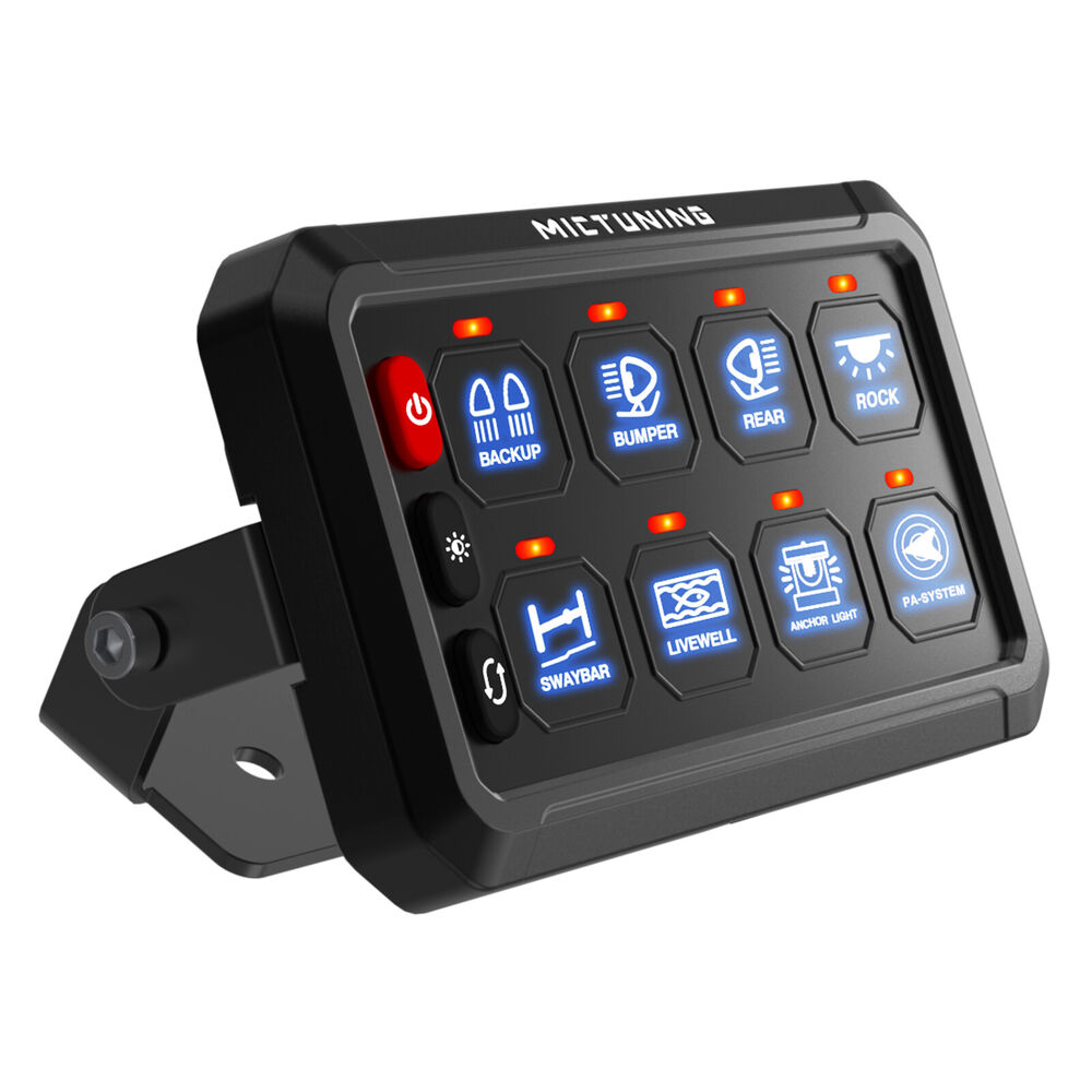 Universal 8 Gang Switch Panel with LED Indicators for Car Circuit Control