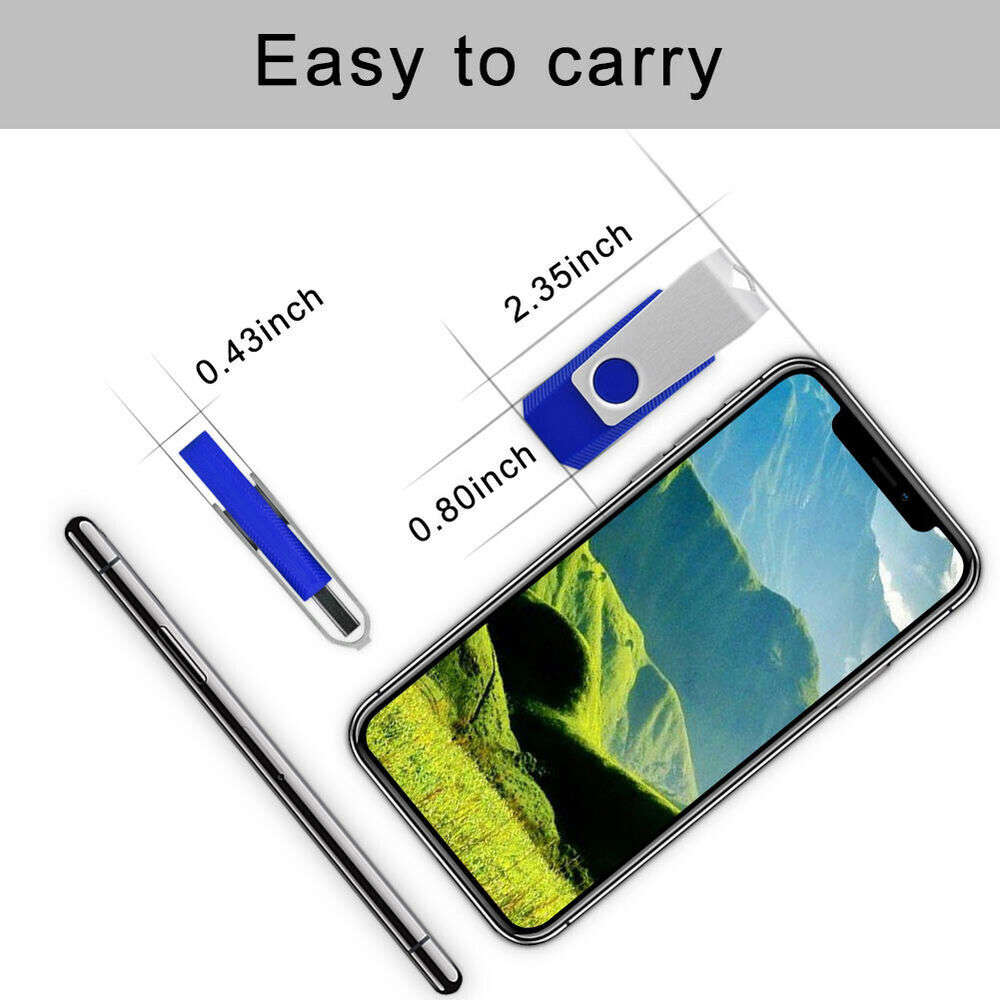 1/5/10pcs USB 2.0 64GB Metal Swivel Style External Drive for Data Memory Storage