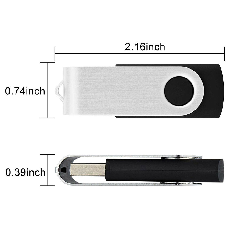 4GB USB 2.0 Metal Swivel Flash Drive for PC and Laptop