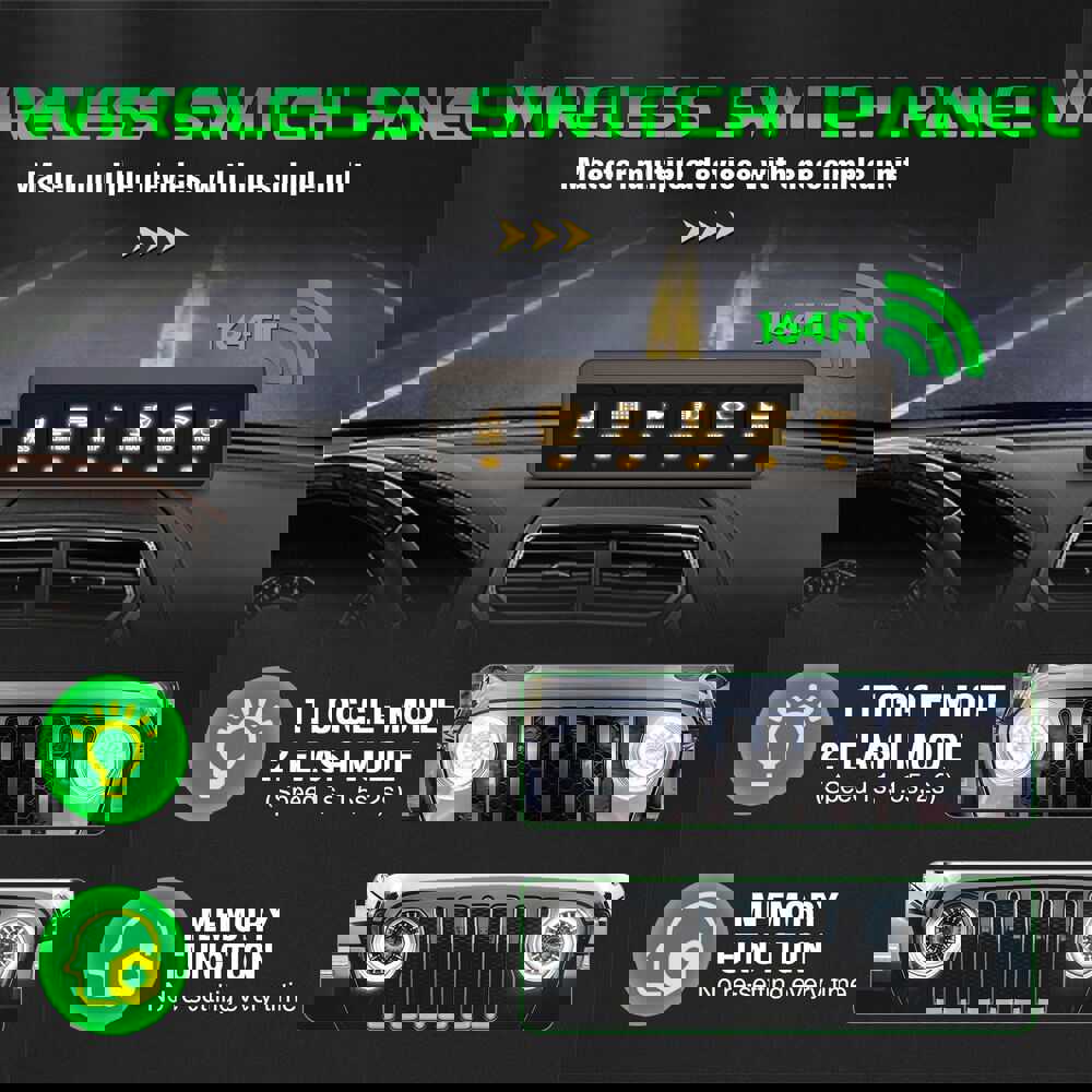 Wireless 6 Gang Switch Panel for Offroad Lighting Control