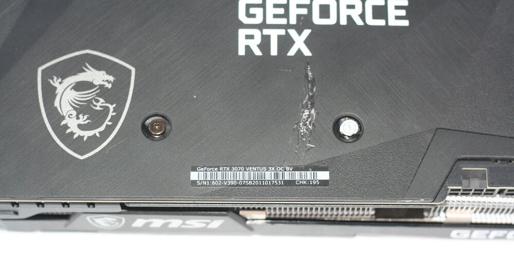 MSI GeForce RTX 3070 VENTUS 3X OC BV Graphics Card - Parts/Repair