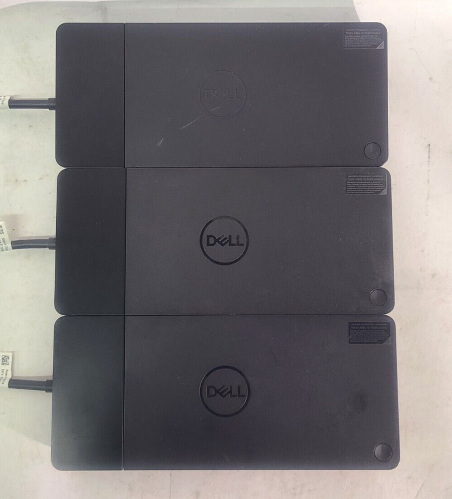 Lot of 3 Dell WD19 K20A USB-C 130W Docking Stations (No AC Adapters)