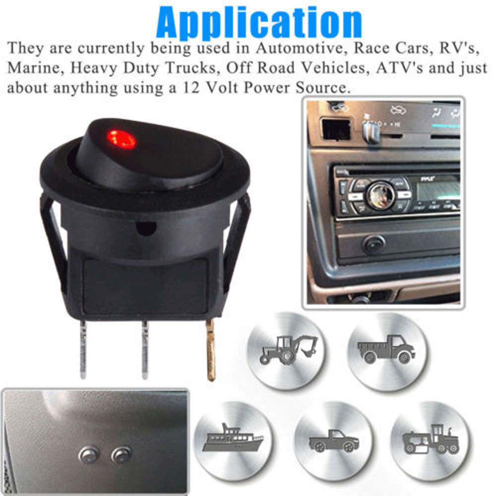 20PCS 12V LED Light Car Auto Boat Rocker Switch