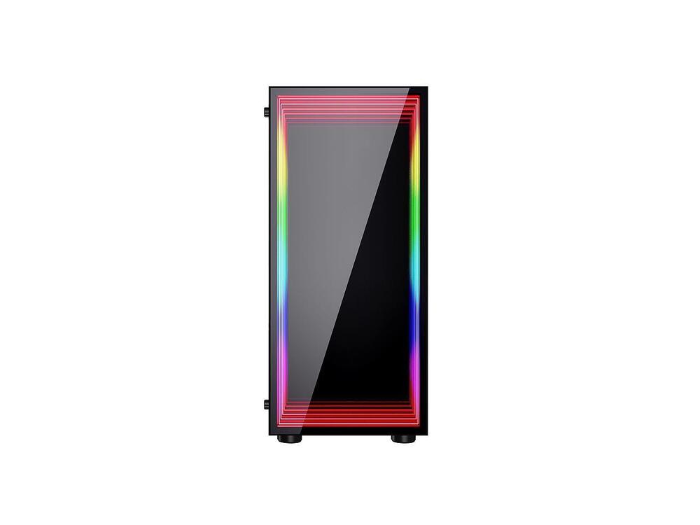 Bgears B-Optillusion Mid Tower ATX Glass Mirror LED Black Optical Illusion PC Gaming Case