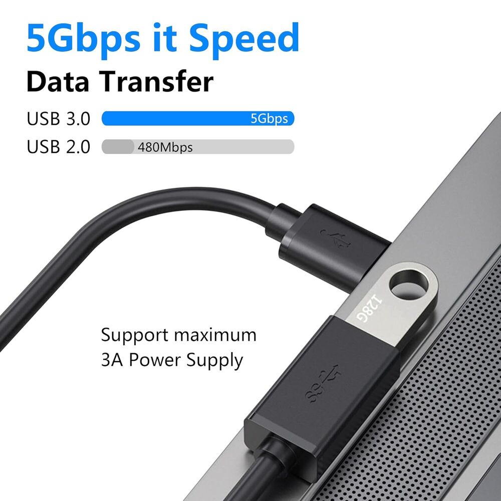 USB3.0 Extension Cable High Speed Extender Cord Adapter TypeA Male to Female