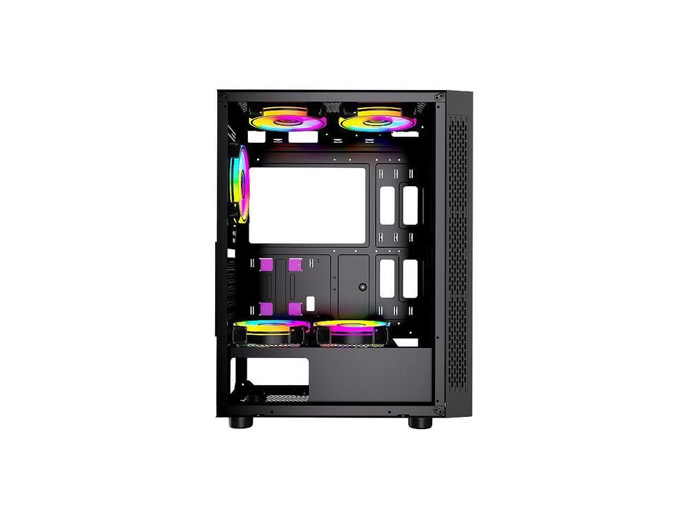 Bgears B-Optillusion Mid Tower ATX Glass Mirror LED Black Optical Illusion PC Gaming Case