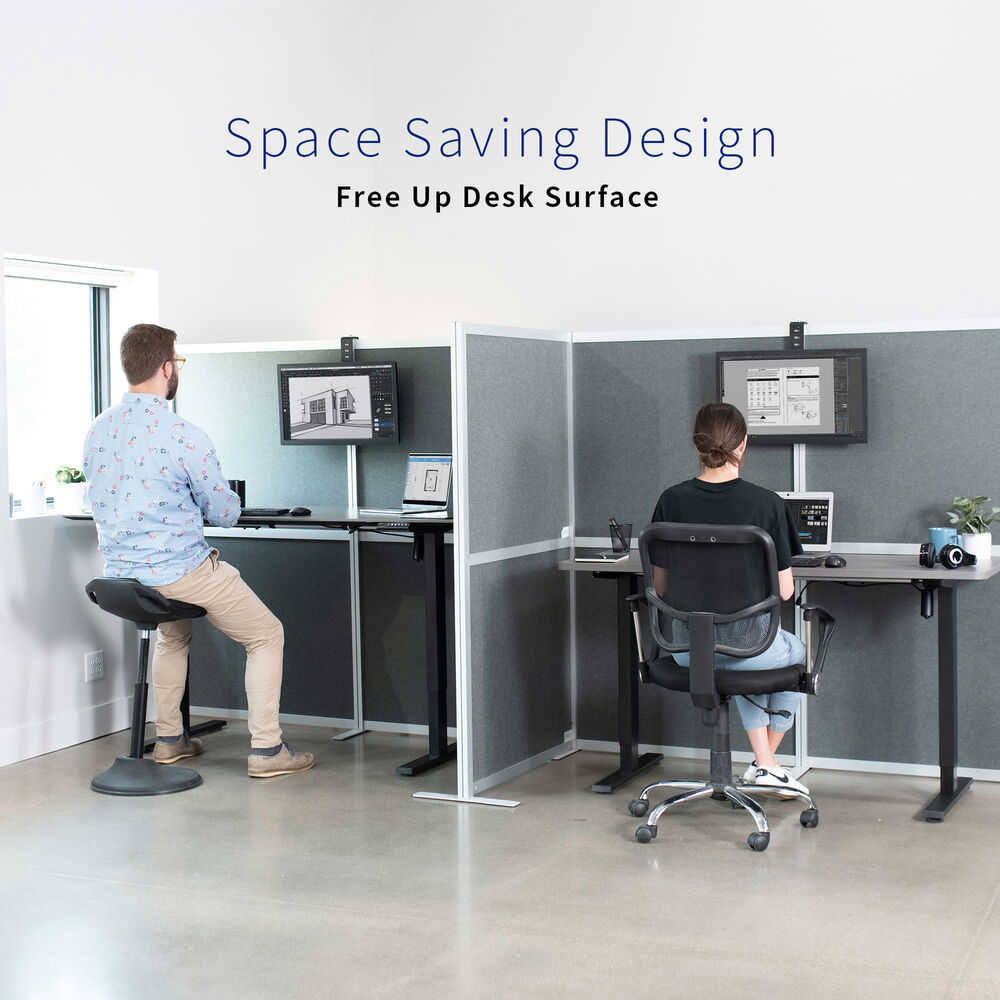 VIVO Black Office Cubicle Monitor Mount Stand Attachment for 17-32 Screens