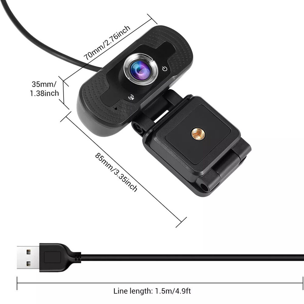 1080P Full HD USB 2.0/3.0 Webcam with Microphone for Laptop and PC