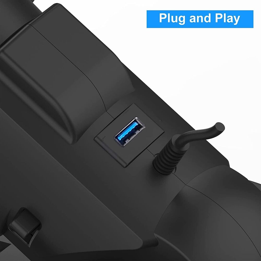 Universal Game Controller with 180° Turn Steering Wheel and Pedals for PC, PS3, PS4, Switch, and Android
