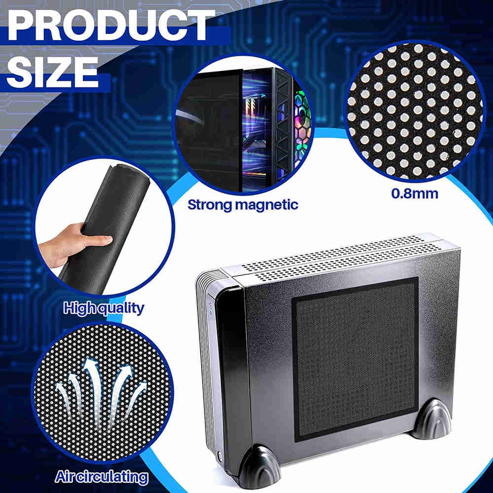 2 Pcs 1000 X 300 Mm DIY PC Case Dust Filter PVC Mesh for PC Fan