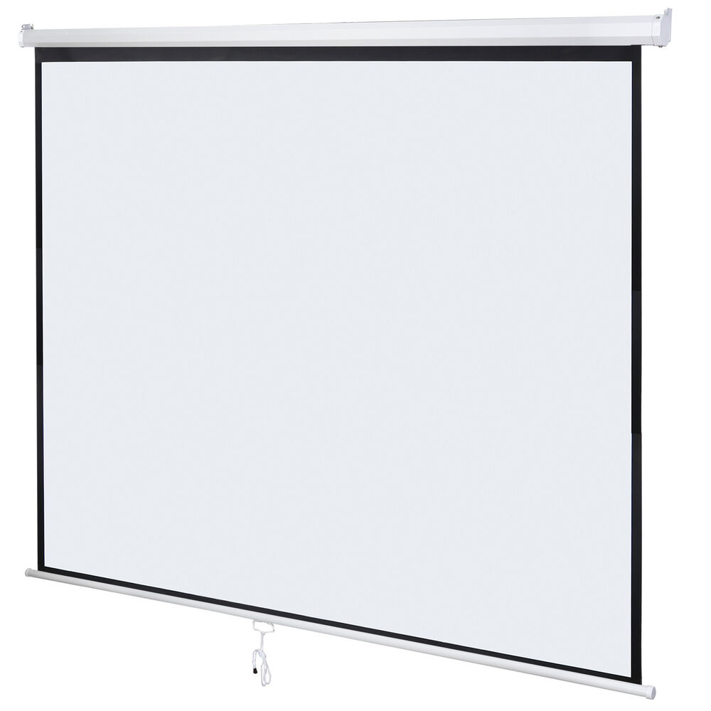 120 Inch Projector Screen - Manual Pull Down HD Screen in 1:1 Format