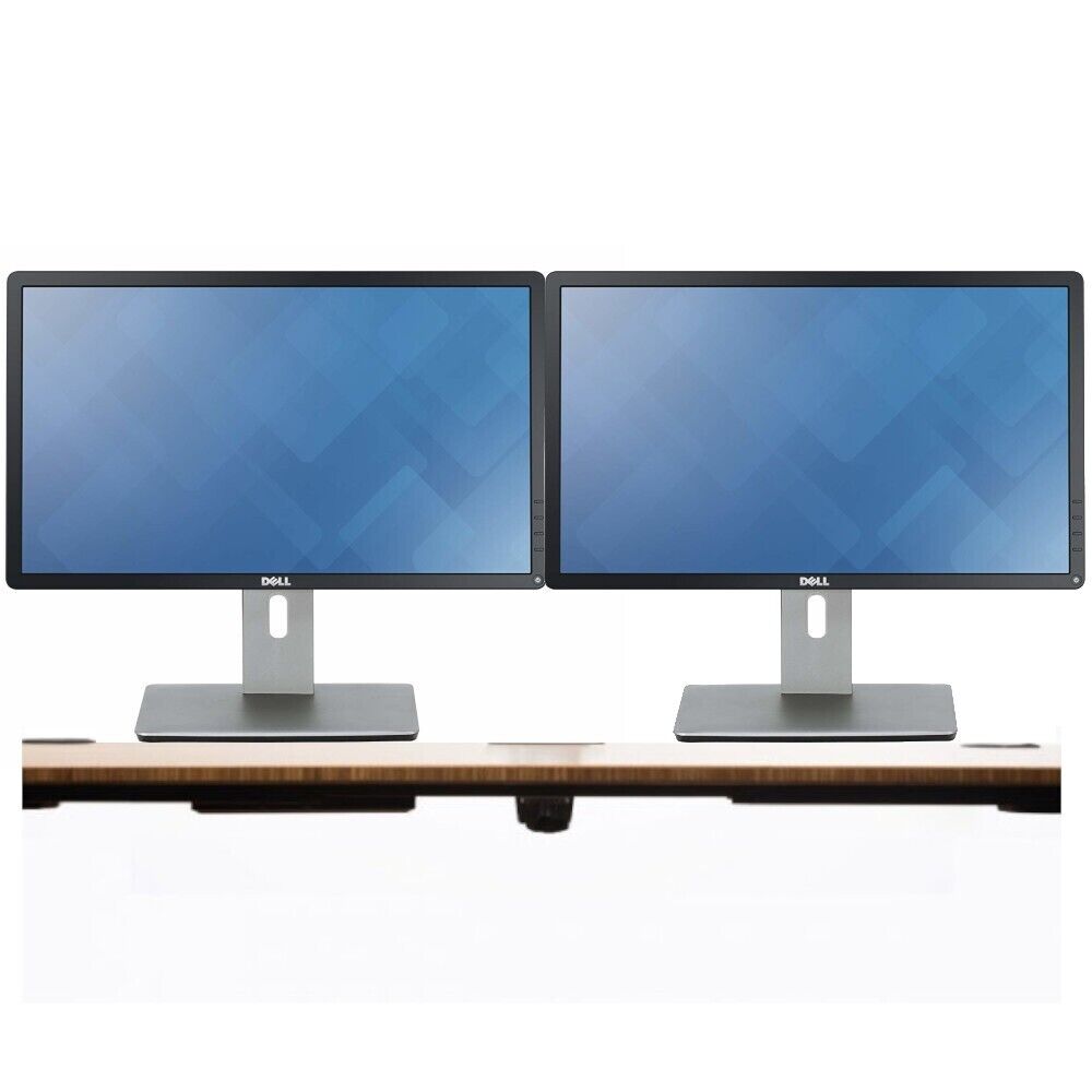 Dual Dell HP LCD Widescreen Monitor FHD 1080p with Stand and Cable for 19-23 Inch Screens