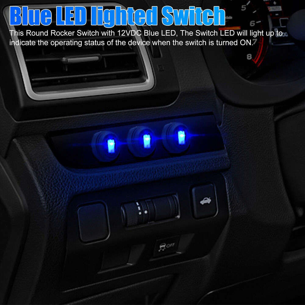 3 pcs Blue LED 12V 20A Waterproof Car Boat Rocker Toggle Switch