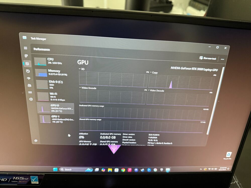 ASUS ROG Zephyrus G15 GA503QS 15.6" Gaming Laptop with 165Hz Display (Ryzen 9 5900HS, 1TB SSD, RTX 3080)