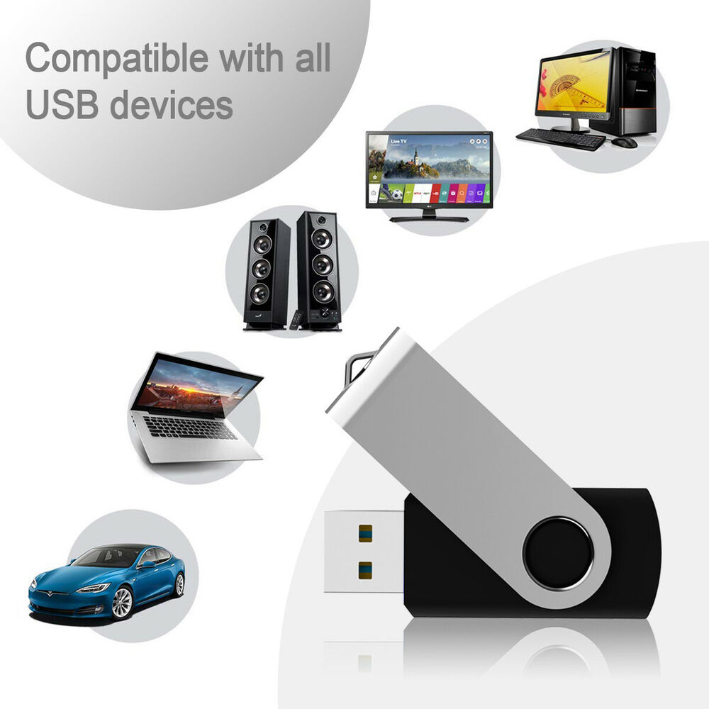 4GB USB 2.0 Metal Swivel Flash Drive for PC and Laptop