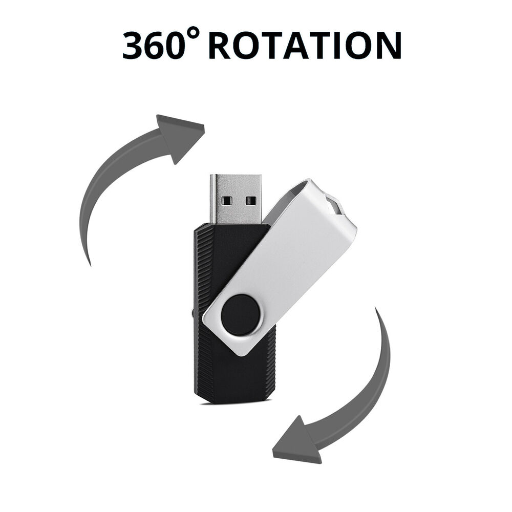 32GB/64GB USB 2.0 Flash Drive Memory Stick Rotating Thumb Pen Drive Data Storage