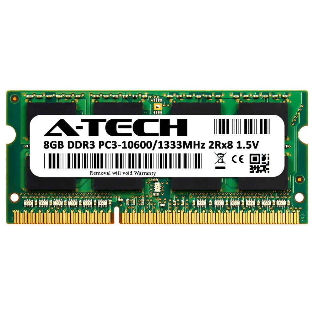 A-Tech 8GB PC3-10600 Laptop SODIMM DDR3 1333MHz 204pin Notebook Memory RAM