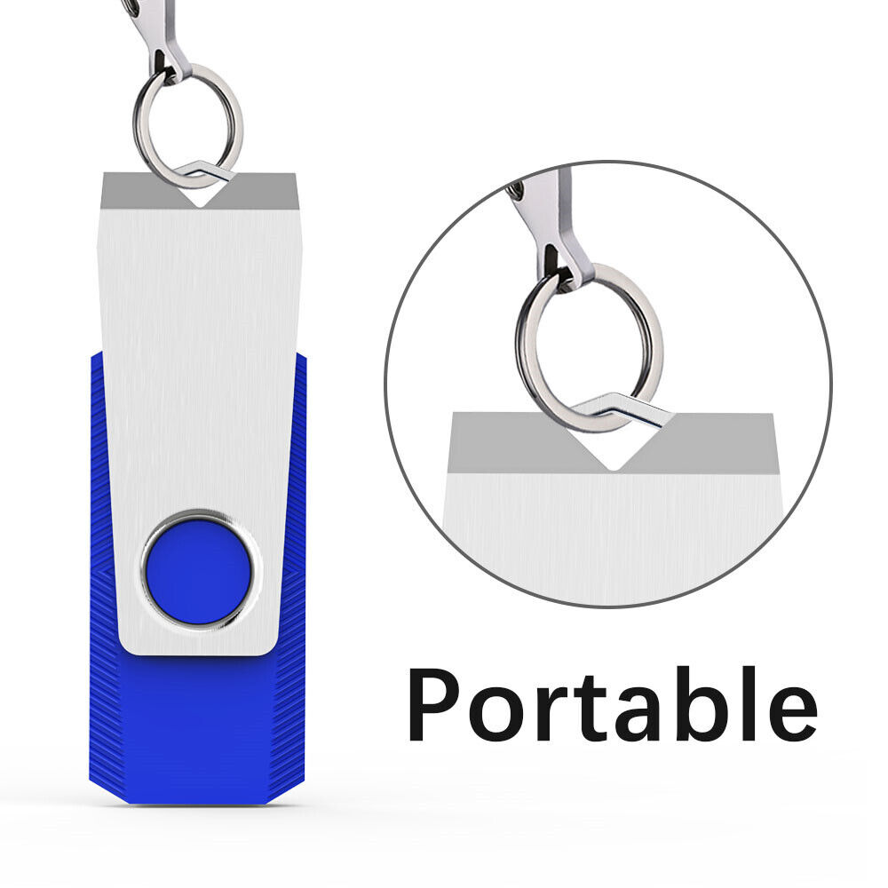 1/5/10pcs USB 2.0 64GB Metal Swivel Style External Drive for Data Memory Storage