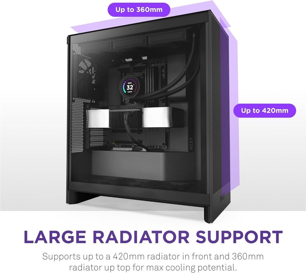 H7 Flow 2024 Mid-Tower ATX Case with 3 Pre-Installed Fans