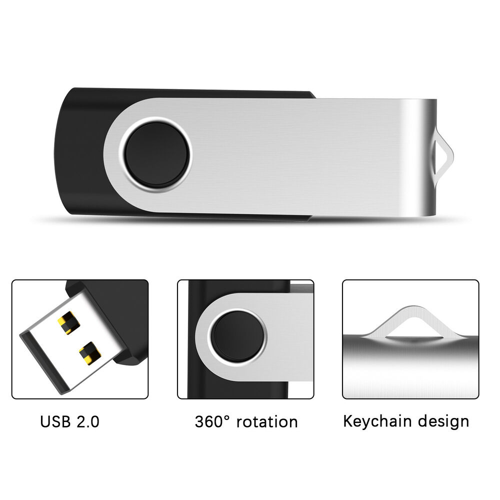 USB 2.0 Flash Drive Swivel Memory Stick Thumb Drives with Multiple Storage Options