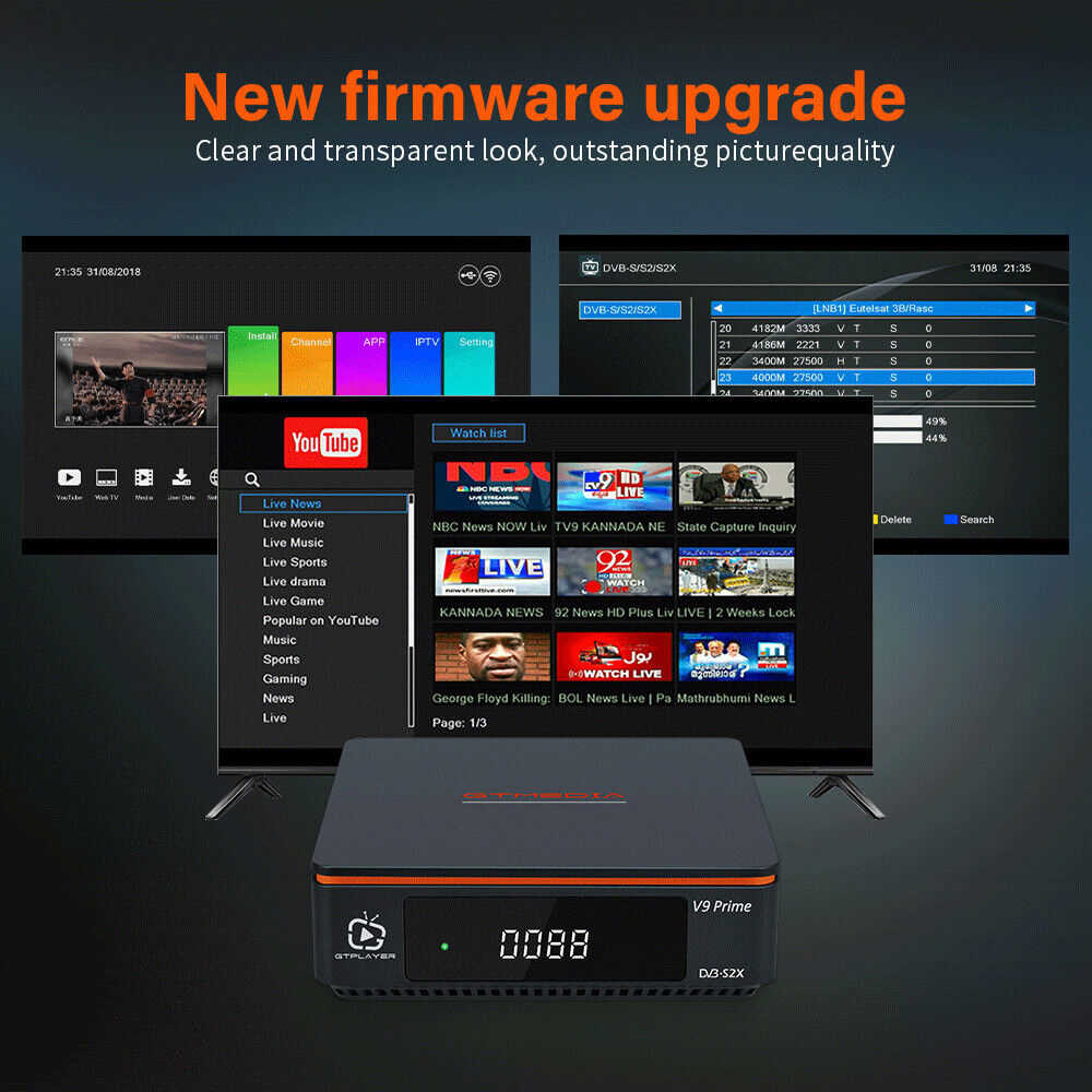 DVB-S/S2/S2X Satellite Receiver with HDMI, WIFI, and DVR