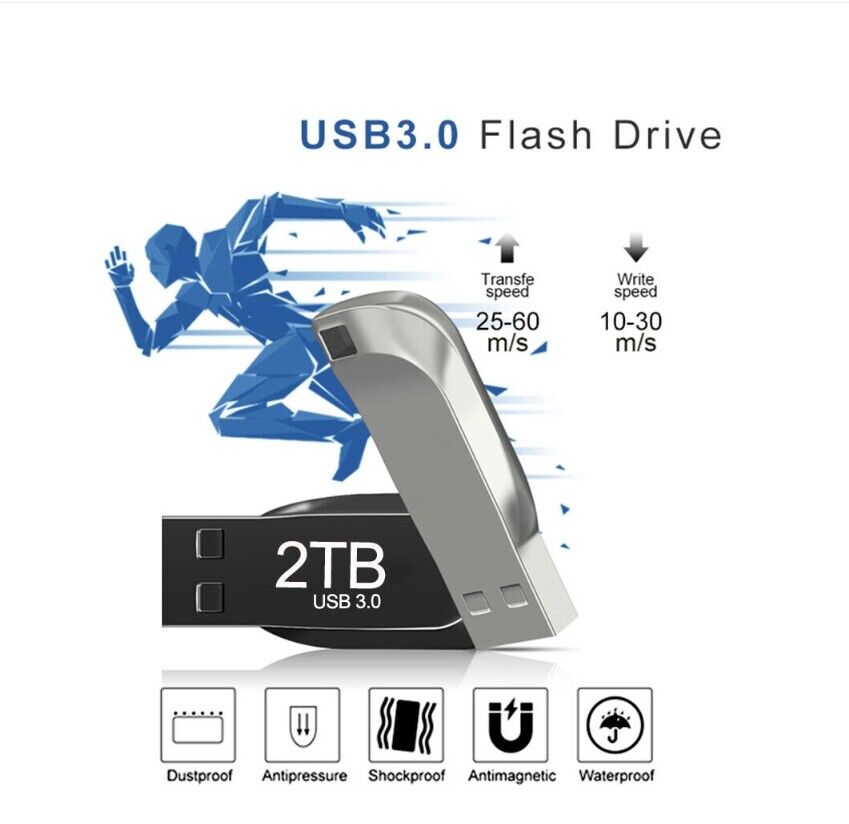1TB/2TB USB 3.0 Flash Drive with Type-C and USB-A for PC and Laptop