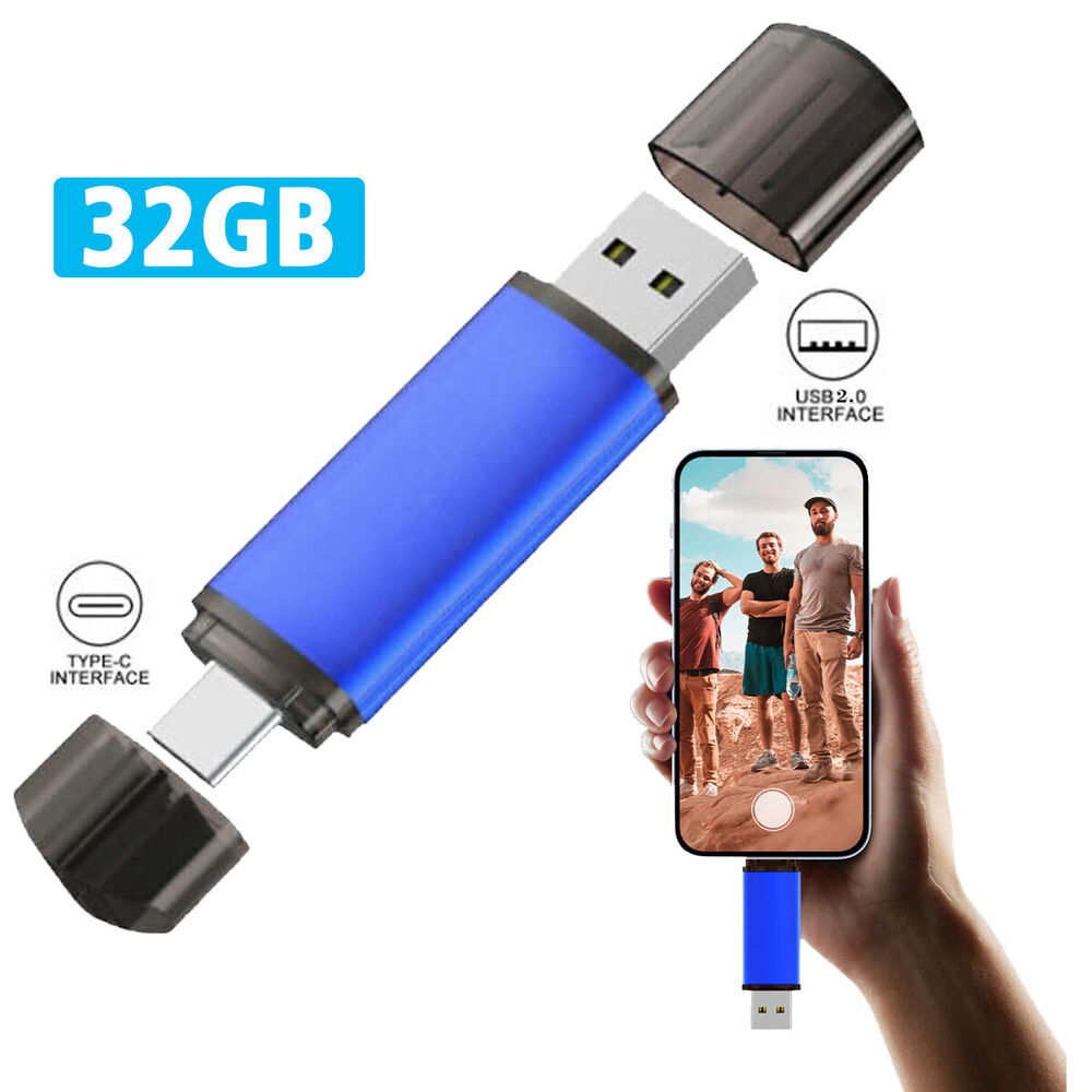 Type C Dual 2 in 1 USB 2.0 Flash Drive Memory Stick Thumb Drive 32/64/128GB LOT