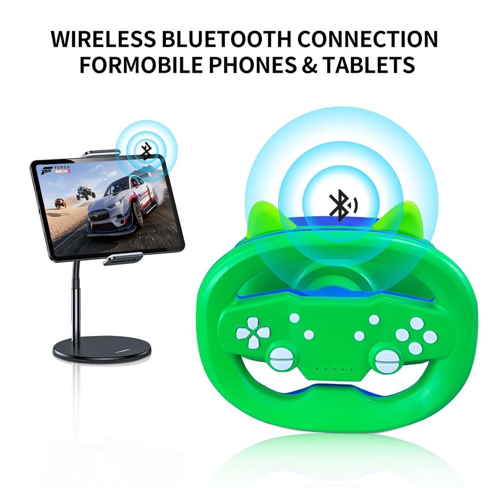 Wireless Racing Steering Wheel Game Controller for Switch, PS3, PS4, PC, and Tablets