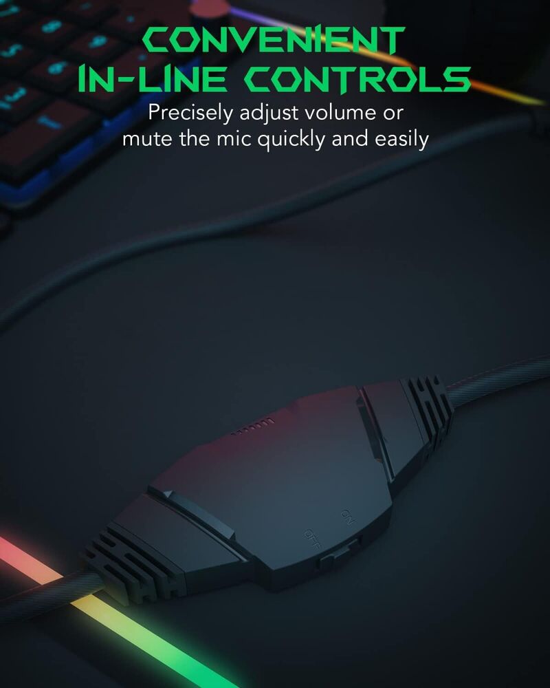 Black Gaming Headset with Noise Isolation for Multiple Platforms