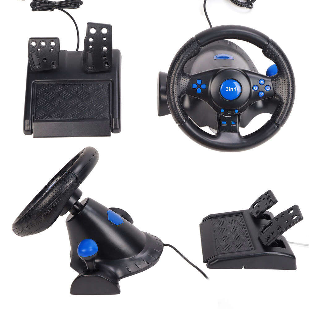 Gaming Steering Wheel Racing with Pedal Shifter Set for PS3, Switch, Android