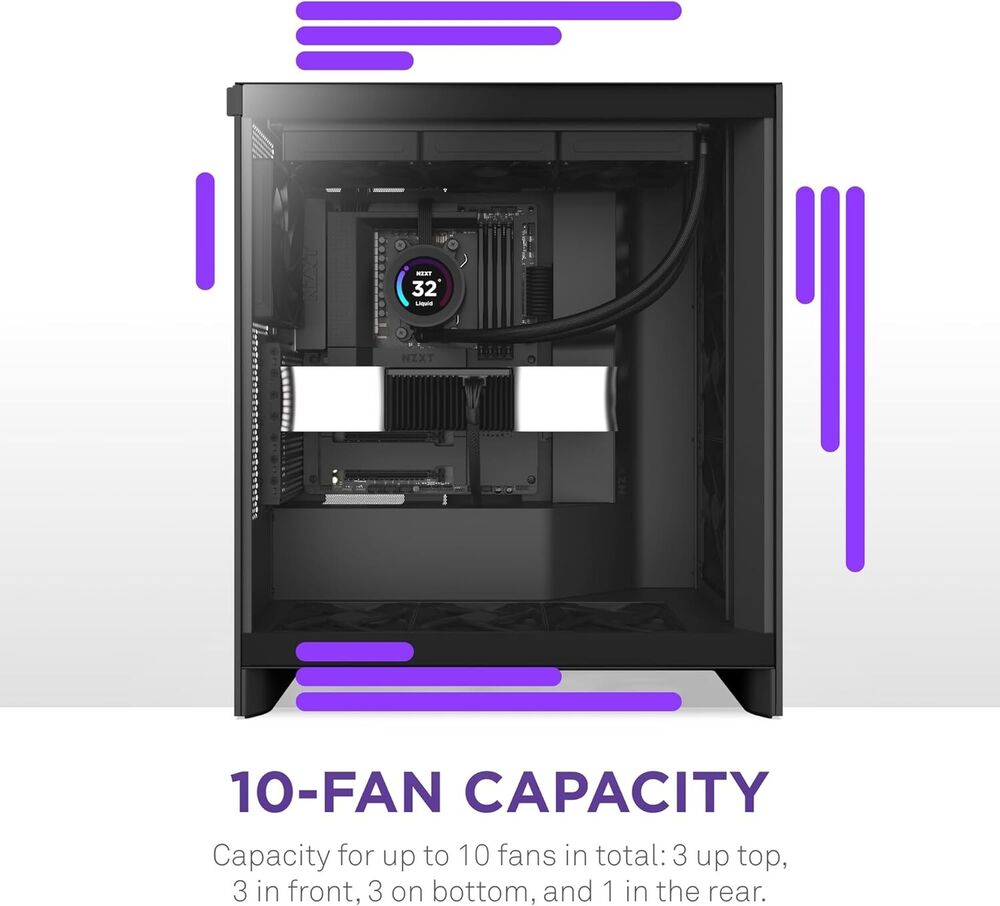 H7 Flow 2024 Mid-Tower ATX Case with 3 Pre-Installed Fans