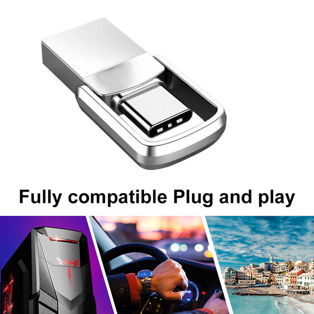 1TB/2TB USB 3.0 Flash Drive with Type-C and USB-A for PC and Laptop