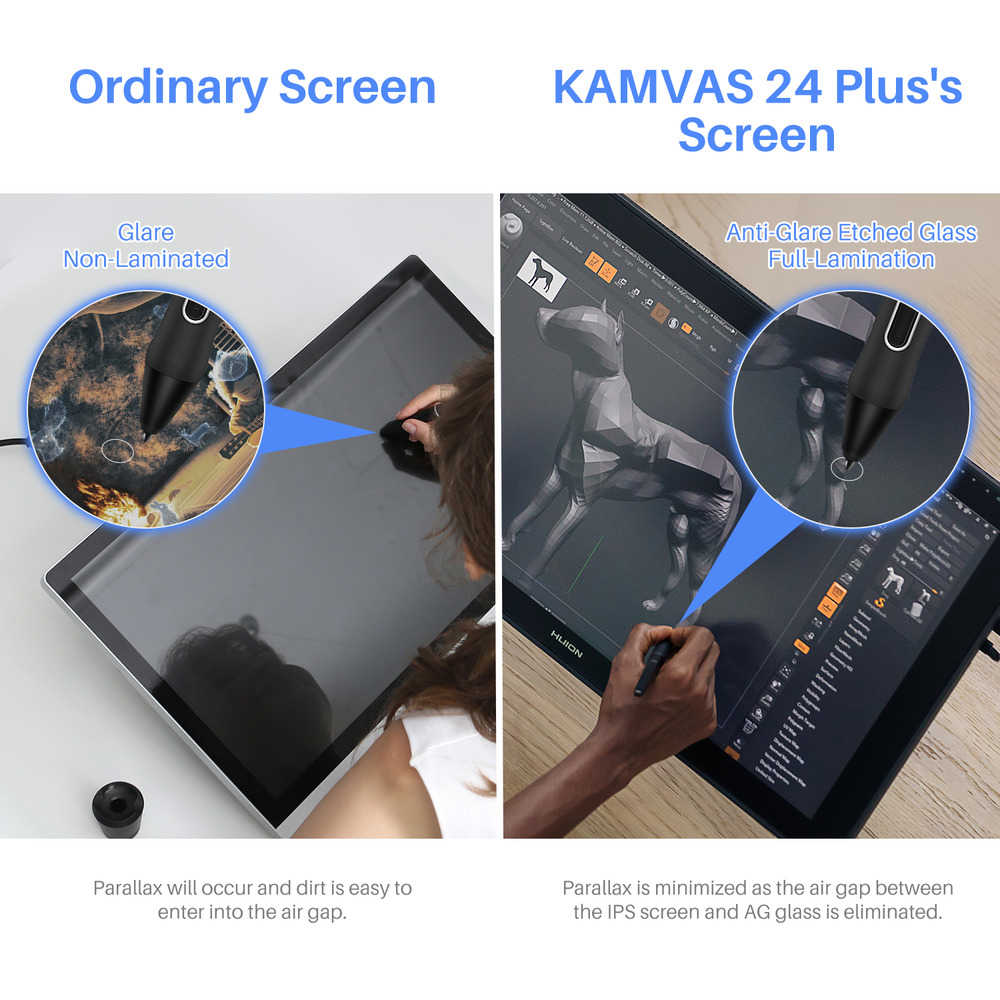 Huion Kamvas 24 Plus Graphics Drawing Tablet 23.8 Stand Certified Refurbished