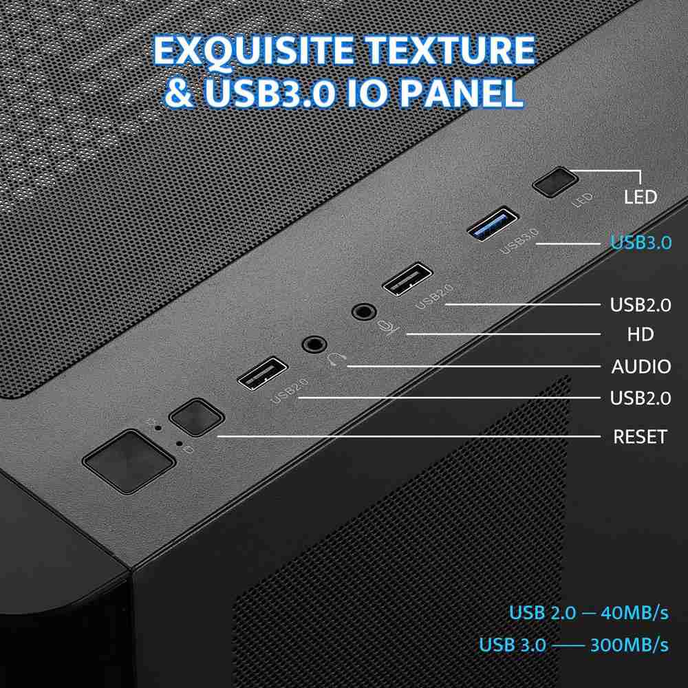 darkFlash Micro-ATX Gaming PC Case with 3 x 120mm ARGB Fans