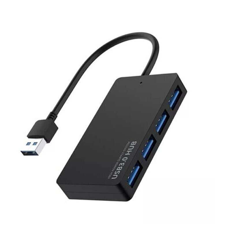 Portable 4-Port USB 3.0 Hub for PC, Mac, Laptop, and Notebook