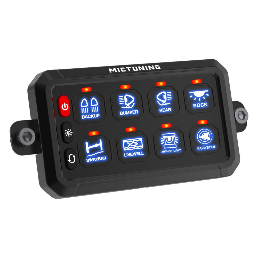 Universal 8 Gang Switch Panel with LED Indicators for Car Circuit Control