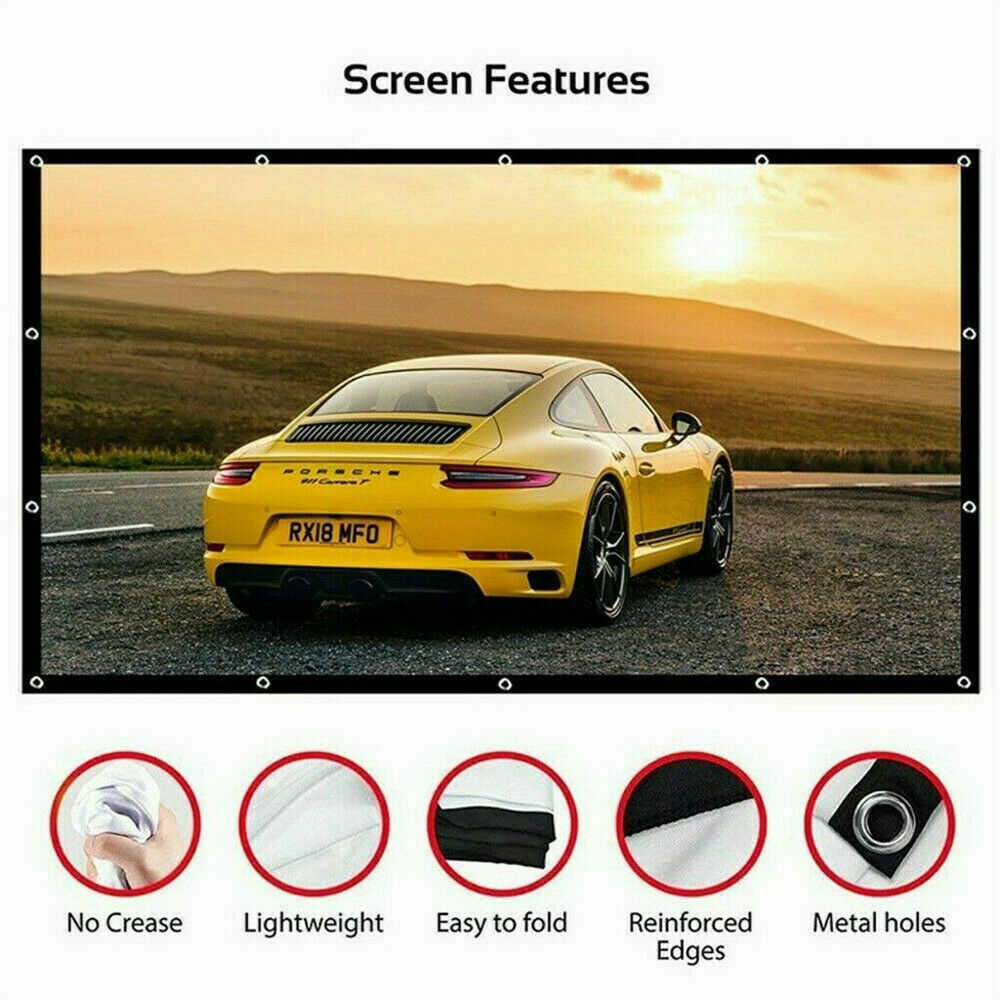 Portable Foldable Projector Screen for Outdoor and Home Cinema