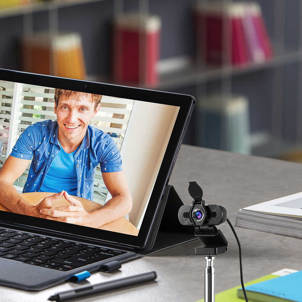 1080P HD USB Webcam with Microphone and Privacy Cover for Desktop