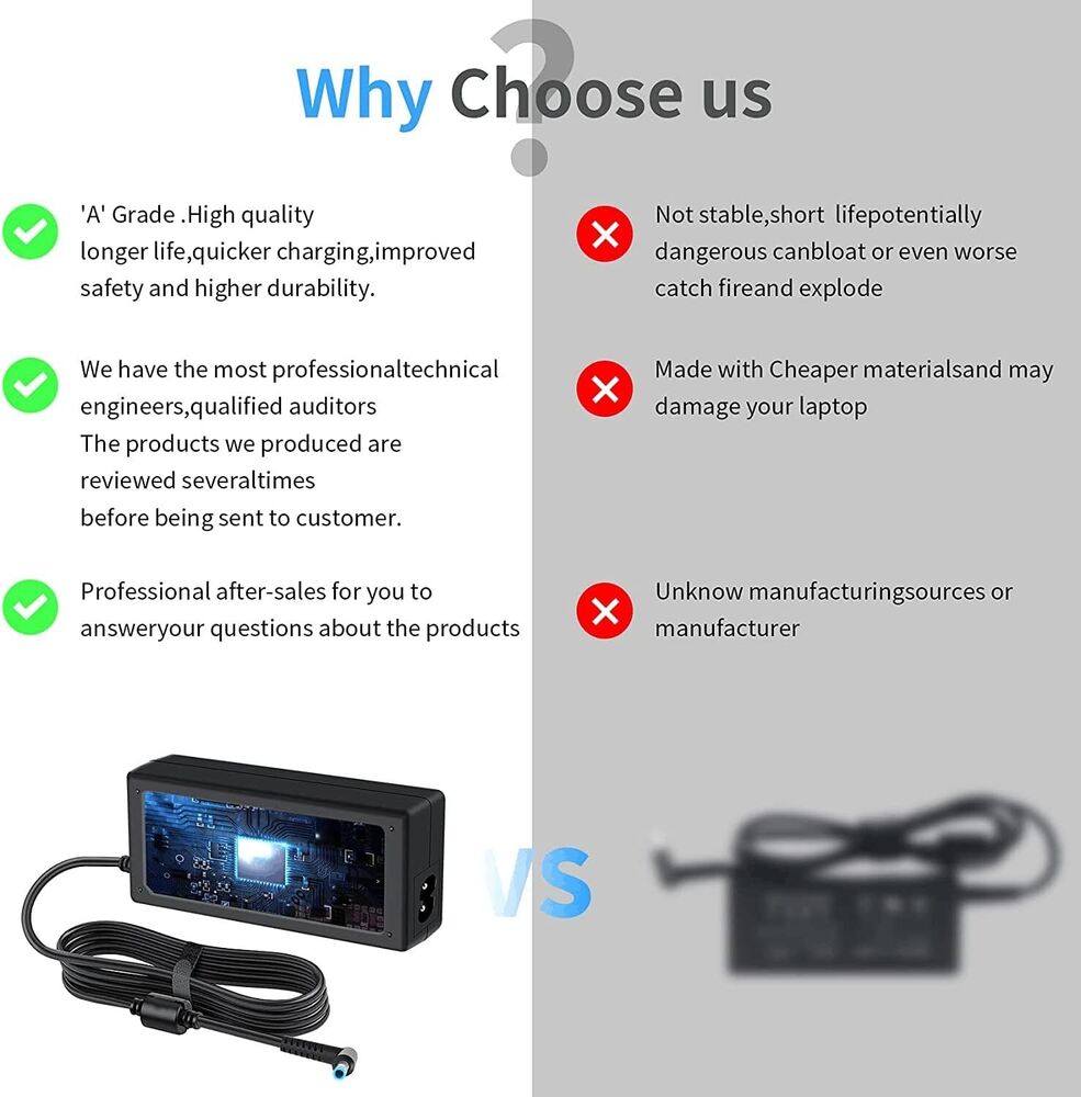 45W AC Adapter Charger for HP Laptop 19.5V 2.31A Power Supply Cord