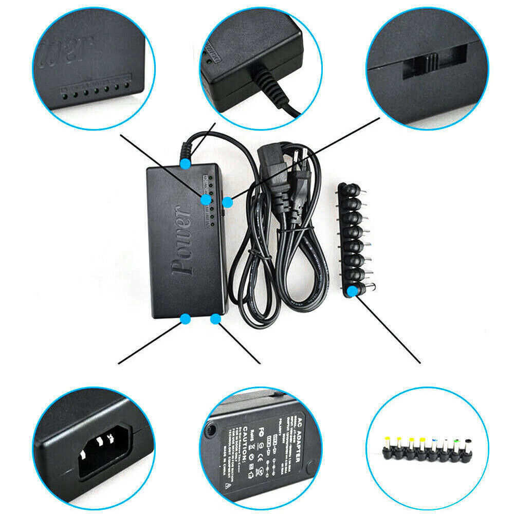 Universal 96W Laptop Power Supply Charger Adapter 12V-24V for Notebooks