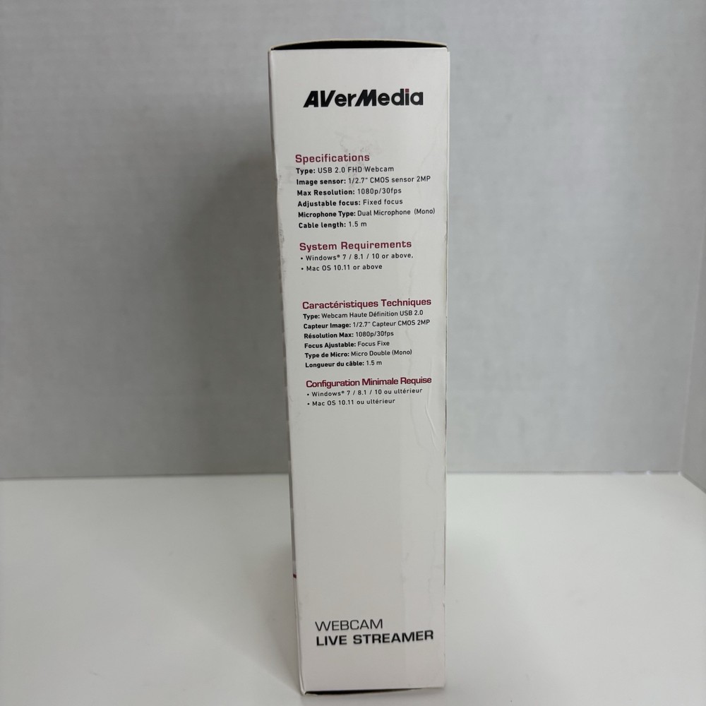 AverMedia Live Streamer Webcam 1080P with 360 Swivel Design and Flexible Base