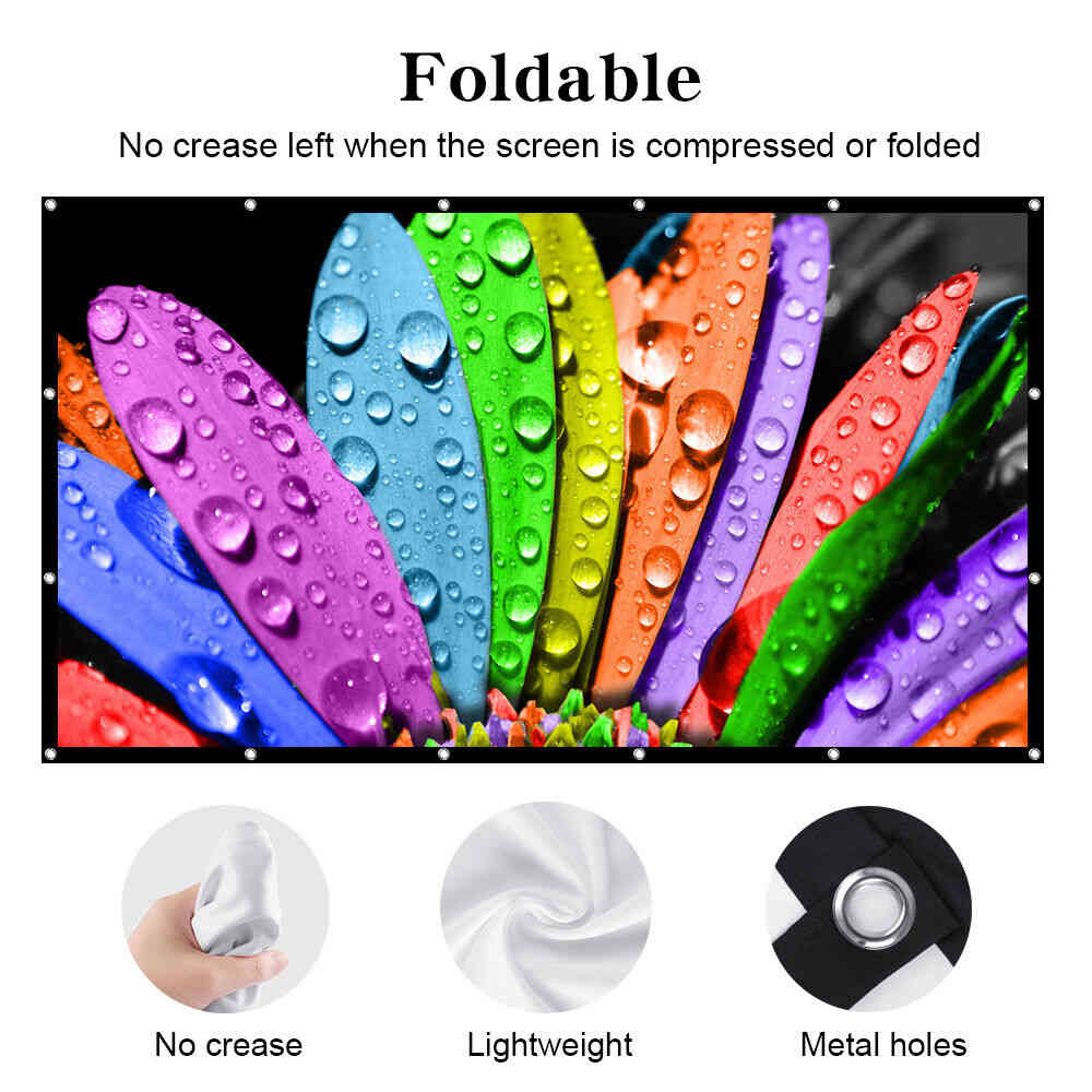 16:9 Foldable Soft Projector Screen for Home Theater