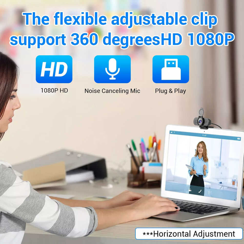 1080P Full HD USB 2.0/3.0 Webcam with Microphone for Laptop and PC