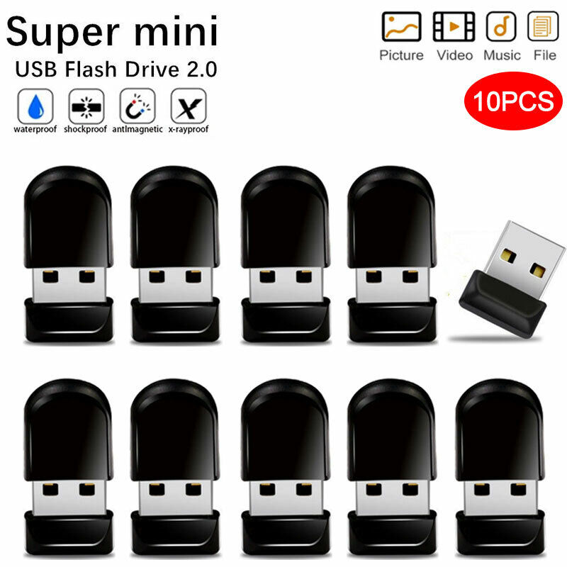 5/10 Pack Mini USB 2.0 Flash Drive Memory Stick - 64GB, 32GB, 16GB, 8GB, 2GB