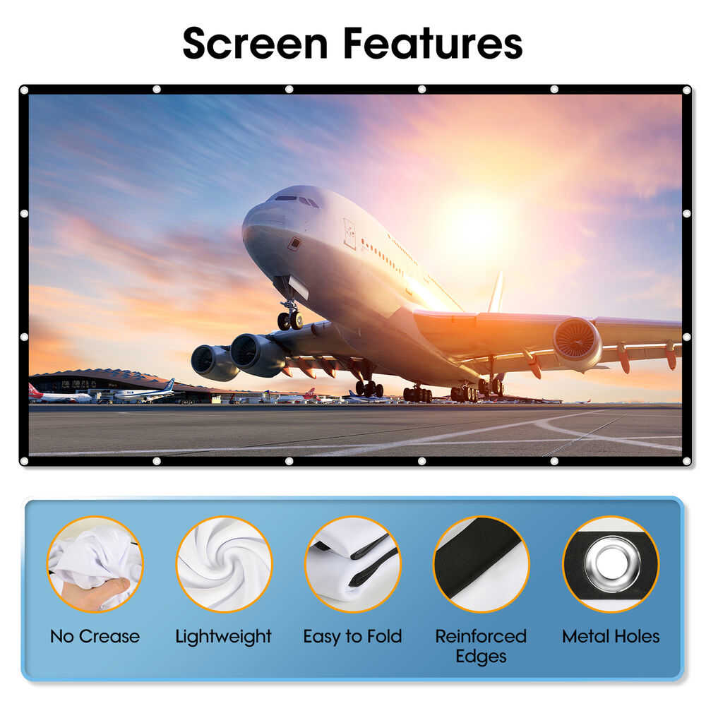 120 Inch Portable Foldable Projector Screen for HD Outdoor Home Cinema Theater